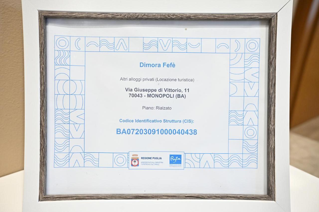 Appartamento Dimora Fefe Monopoli Esterno foto